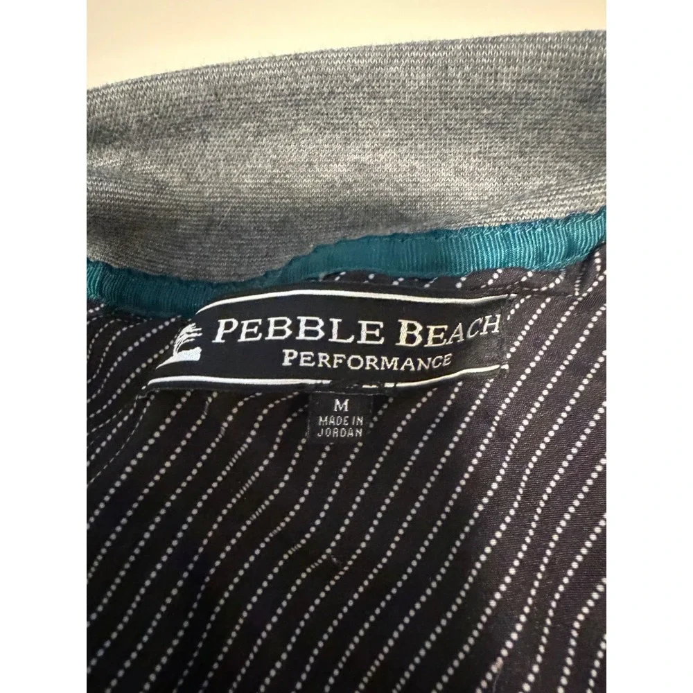 Pebble Beach Performance Mens Gray Quarter Zip Pullover Sweater Size M Pocket